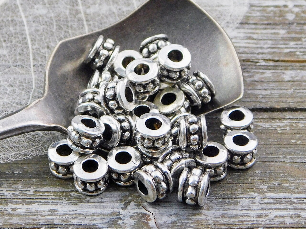 *50* 4x6mm Antique Silver Large Hole Rondelle Spacer Beads | Michaels